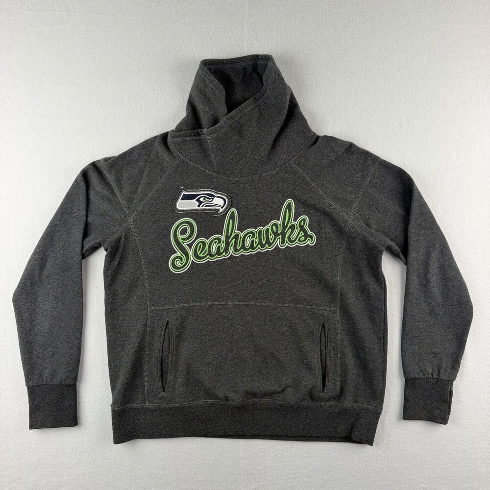 Nike Seattle Seahawks Women’s Funnel-Neck XL Gray Football Pullover Sweater